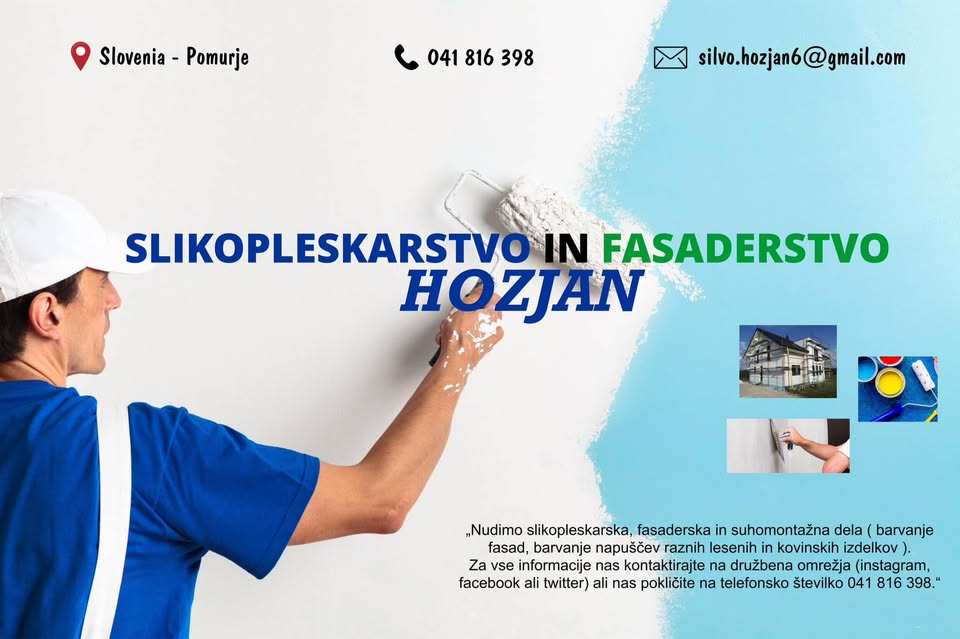 Slikopleskarstvo in fasaderstvo Hozjan